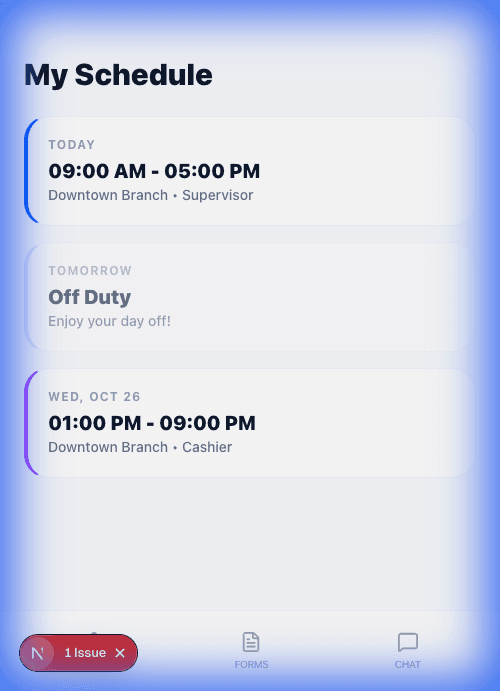Mobile Schedule List