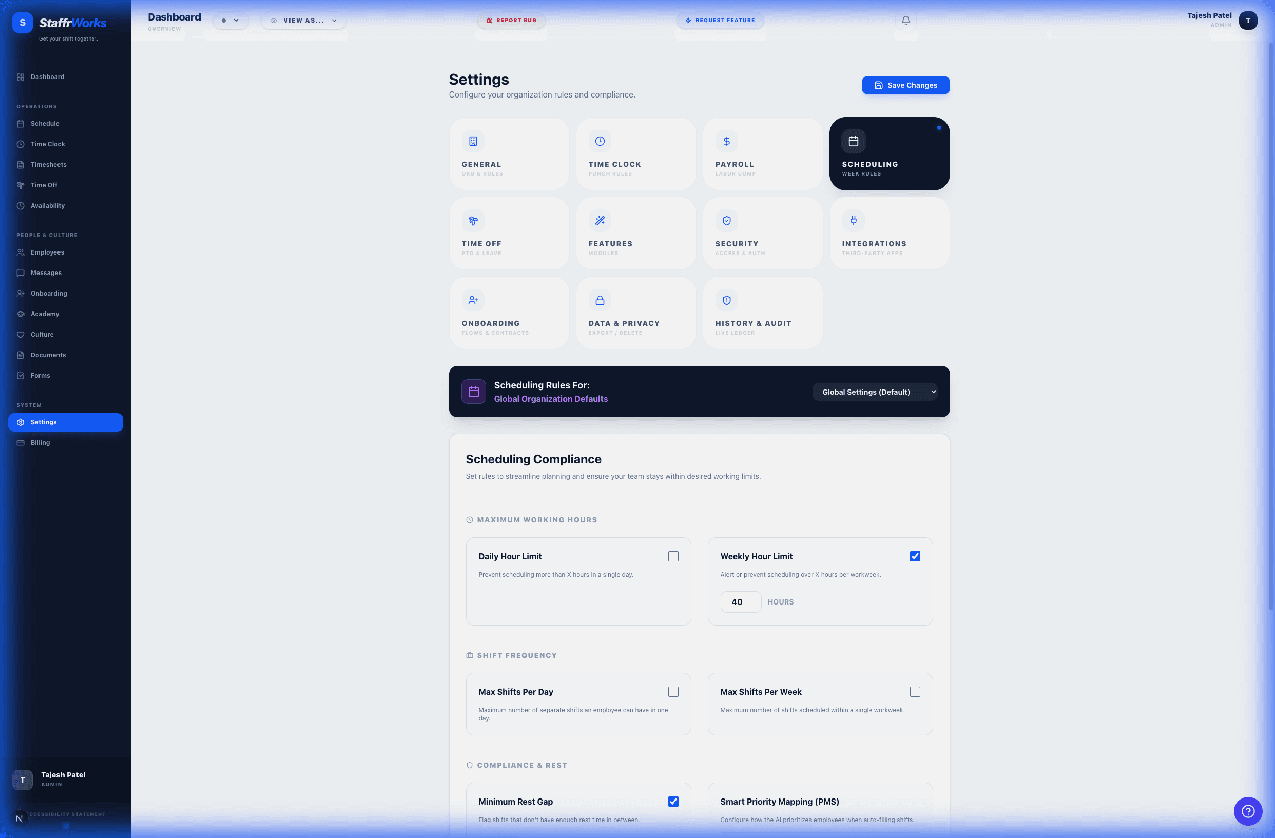 Compliance Settings
