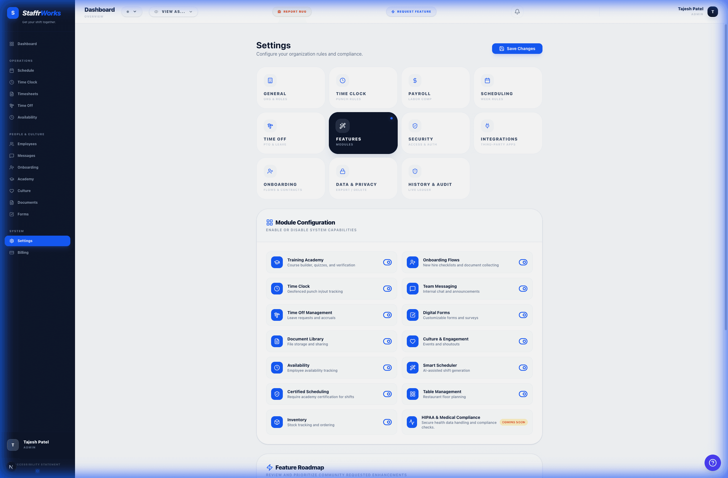 Features Tab